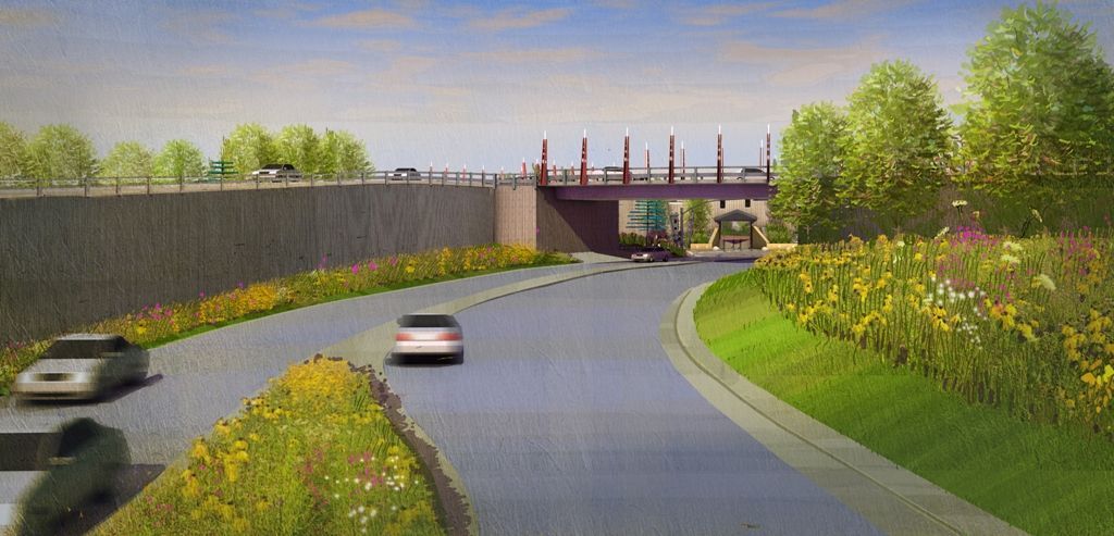 Warlick intersection roundabout